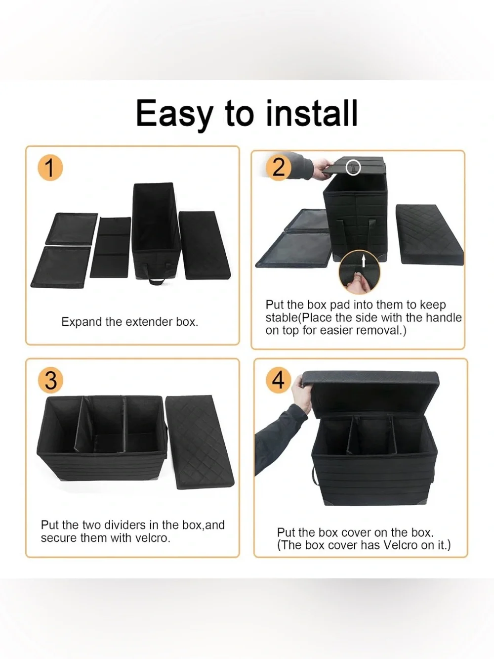 Car Back Seat Extender with Storage - up to 200 lbs